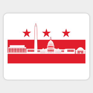 Washington DC City Skyline Flag Sticker